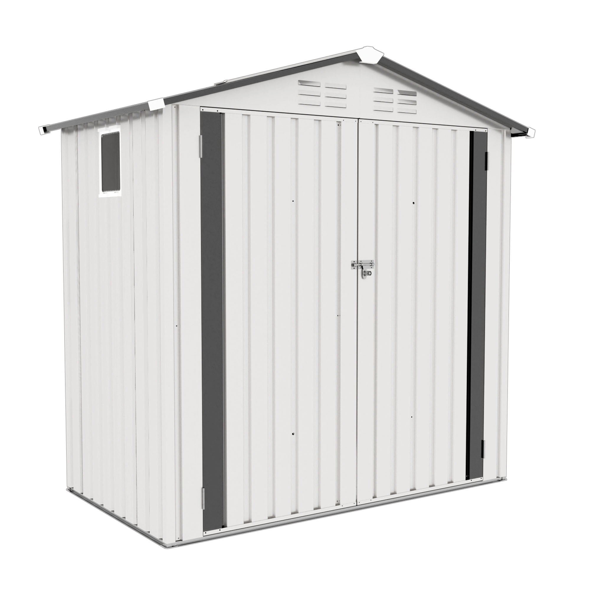 Weatherproof Metal Outdoor Storage Shed, Compact Tool Shed for Garden and Backyard, Lockable Door for Sundries(Base not included)