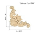 thumbnail image 2 of Uxcell 2Pack Wood Carved Appliques Unpainted Carving Decals for Furniture, 6cm x 6cm, 2 of 6