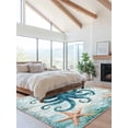 thumbnail image 2 of Ocean Creature Area Rug for Bedroom 3x5 Ft Eight Pawfish Corals Sea Stars Super Soft fuzzy Throw Rug Non-Slip Fluffy Plush Indoor Floor Carpet for Living Room Nursery Home Decor, 2 of 8