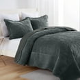 thumbnail image 4 of Luxury Velvet Oversized Embroidered Quilted Bedding Set - Soft & Plush 3-Piece Comforter with Shams for All-Season Comfort, 4 of 9