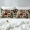 thumbnail image 4 of Rustic Patchwork Bedding Set Twin,Country Cabin Comforter Cover Teens Checkered Buffalo Plaid Bear Deer Duvet Cover Woodland Wildlife Bed Set Farmhouse Decorations,Vintage Shamrock Red, 4 of 5