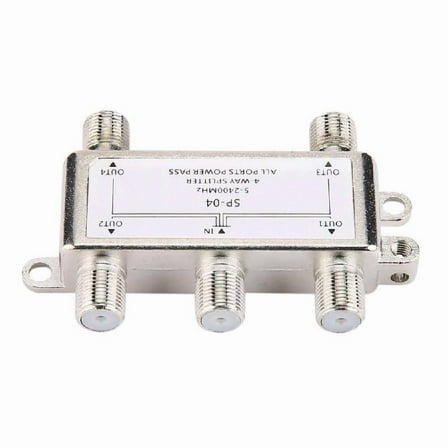 5-2400MHz 4 Way for HD Digital Coax Cable Splitter 4 Channel Satellite/Antenna T