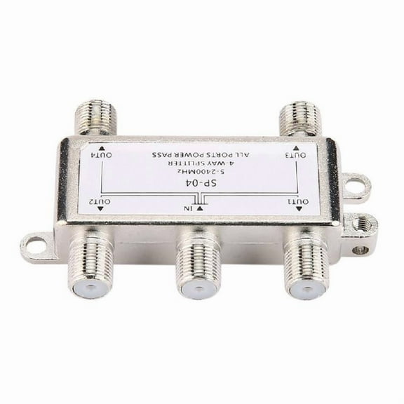 5-2400MHz 4 Way for HD Digital Coax Cable Splitter 4 Channel Satellite/Antenna T