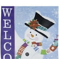 thumbnail image 5 of Blue and White Happy Snowman Welcome Outdoor House Flag 28" x 40", 5 of 7