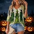 thumbnail image 6 of 3/4 Sleeve Fall T-Shirt for Women 3/4 Length Sleeve Womens Tops Halloween Witch Novelty Graphic Tees, 6 of 6