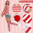 thumbnail image 4 of Forfamy Wheres Waldo Costume Adulte T-Shirt Rayé Rouge et Blanc Femmes Lunettes Chapeau Déguisement d'Halloween, 4 of 6