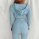 thumbnail image 4 of Mujeres con cuello en V Manga larga Tops Pantalones largos Dos piezas Conjunto sólido Traje casual Wmkox8yi bvn3059, 4 of 6