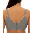 thumbnail image 4 of Camiseta Bra OYXJJP para mujer, sin costuras, con aros, 40DD, gris, 4 of 6