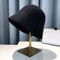 thumbnail image 2 of Round Dome Bucket Hat Short Brim Thick Warm Bucket Hat Women Winter Knitting Wool Basin Hat, 2 of 8
