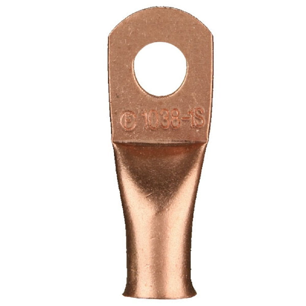 Copper Ring Terminal 2/0 Gauge 3/8 Inch 5 Pack CUR2038, Copper Ring