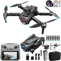 GPS Drone with 4K UHD Camera for Adults, GPS Drone with 4.5 Inch Screen Remote Control Brushless Motor and Cool Lights Drones 5G Rc Quadcopter Altitude Hold Obstacle Avoidance for Kids Adults, Black