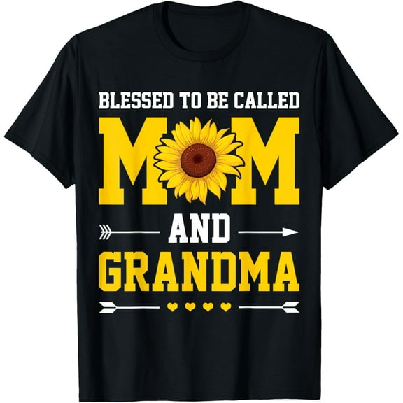 Blessed To Be Called Mom And Grandma Mothers Day T-ShirtMen and women, Black T-shirt, size: Extra large S-4XL