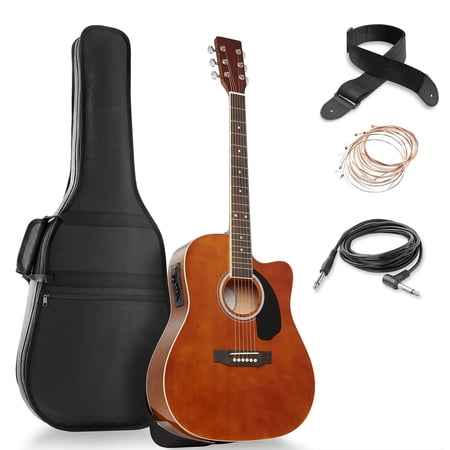 6 Strings Acoustic Guitar, Wood Brown, 41"