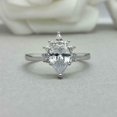 thumbnail image 4 of HeartsAndYou 1ct Engagement Ring for Women Pear Cut Moissanite Crown Solitaire 18k White Gold Over Silver, 4 of 9