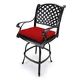 thumbnail image 3 of Jordan Manufacturing Sunbrella 17" x 19" Canvas Logo Red Solid Rectangular Outdoor Chair Pad Seat Cushion with Ties (2 Pack), 3 of 11