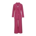 thumbnail image 6 of Lovskoo Women's 2 Piece Blazer Suits Long Sleeve Open Front Blazer Pants Set Elegant Work Office Business Outfits Hot Pink, 6 of 7