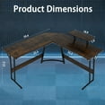 thumbnail image 2 of CL.HPAHKL L-Shaped Monitor Stand and Large Wooden Gaming Desk, Brown, 2 of 8
