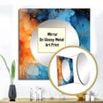 thumbnail image 3 of Designart "Affection Essence Blue And Tangerine Marble Art I" Abstract Painting Blue Large Square Mirror - Square Bedroom Mirror Printed Wall Decor - Modern Square Printed Wall Mirror Art, 3 of 5