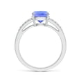 thumbnail image 2 of ANGARA Natural Cushion 2.45 ct Tanzanite Split Shank Ring with Diamonds in 14K White Gold for Women (Size-9x7mm) | December Birthstone, Anniversary, Jewelry Gift for Women | Natural Tanzanite Ring, 2 of 7