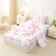 thumbnail image 2 of Manfei Girls Pink Letter Monogrammed A Twin Sheet Sets 3pcs,Kids Teens Ribbon Bow Knot Polka Dots Bedding,Super Cozy Room Decor, 2 of 5