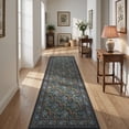 thumbnail image 3 of SUNDEREY 2'6"x8' Vintage Floral Kitchen Rug,Runner Rugs 2.6x8ft Boho Hallway Rug,Non Slip Washable Rug,Soft Non-Slip Khaki Indoor Carpet for Entryway Laundry Bedroom,Dark Green, 3 of 11