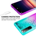 thumbnail image 5 of Compatible for Sony Xperia 10 II Case with Tempered Glass Screen Protector SOGA Diamond Liquid Quicksand Cover Cute Girl Women Phone Case - Teal / Purple, 5 of 5