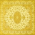 thumbnail image 1 of Ahgly Company Indoor Square Medallion Yellow Traditional Area Rugs, 8' Square, 1 of 4