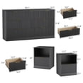 thumbnail image 5 of YouTrend 3-Piece Modern Bedroom Set - 7 Drawer Wide Dresser & Nightstands Set of 2 with Fluted Design, Anti-Tip Safety Black Natural Wood Storage Furniture for Bedroom,Hallway, 5 of 6