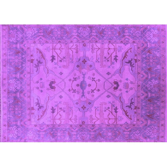 Ahgly Company Indoor Rectangle Oriental Purple Industrial Area Rugs, 6' x 9'