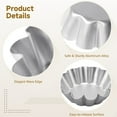 thumbnail image 5 of 8 Pcs Large Ensaymada Molds, 4.8" Bibingka & Tart Molds, Deep Octagonal Pudding and Cake Molds, Aluminum Alloy Cake Pans with Wave Edge for Traditional Filipino Dessert Baking, 5 of 6