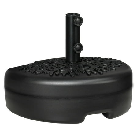 Half Umbrella Base, Sand or Water Filled Patio Stand - Black, Fits 1.5"/2" Pole - for Lawn, Deck, Garden