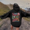 thumbnail image 2 of NinXxx Women's Letter Print Hoodie Drawstring Pocket Pullover Everyday Black S, 2 of 7