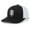 Black/White, variant on Simple Scenic Mountain Pine Tree Mens Embroidered Mesh Back Trucker Hat Baseball Cap, Black/Black