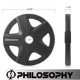thumbnail image 3 of Philosophy Gym Set of 2 Rubber Coated 2-inch Olympic Grip Weight Plates (45 LB each) for Weightlifting, 3 of 6