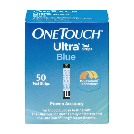 OneTouch Ultra Blue Blood Glucose Diabetic Test Strips 50 ...