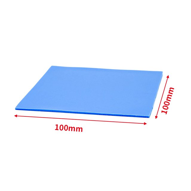 RGEEK nuevo 6,0 W/mK conductivo GPU CPU disipador térmico almohadilla de silicona de refrigeración 100mm * 100mm * 1mm almohadilla térmica de alta calidad Tan Jianjun unisex