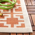 thumbnail image 4 of SAFAVIEH Courtyard Thurstan Geometric Indoor/Outdoor Area Rug, 6'7" x 9'6", Terracotta/Beige, 4 of 9