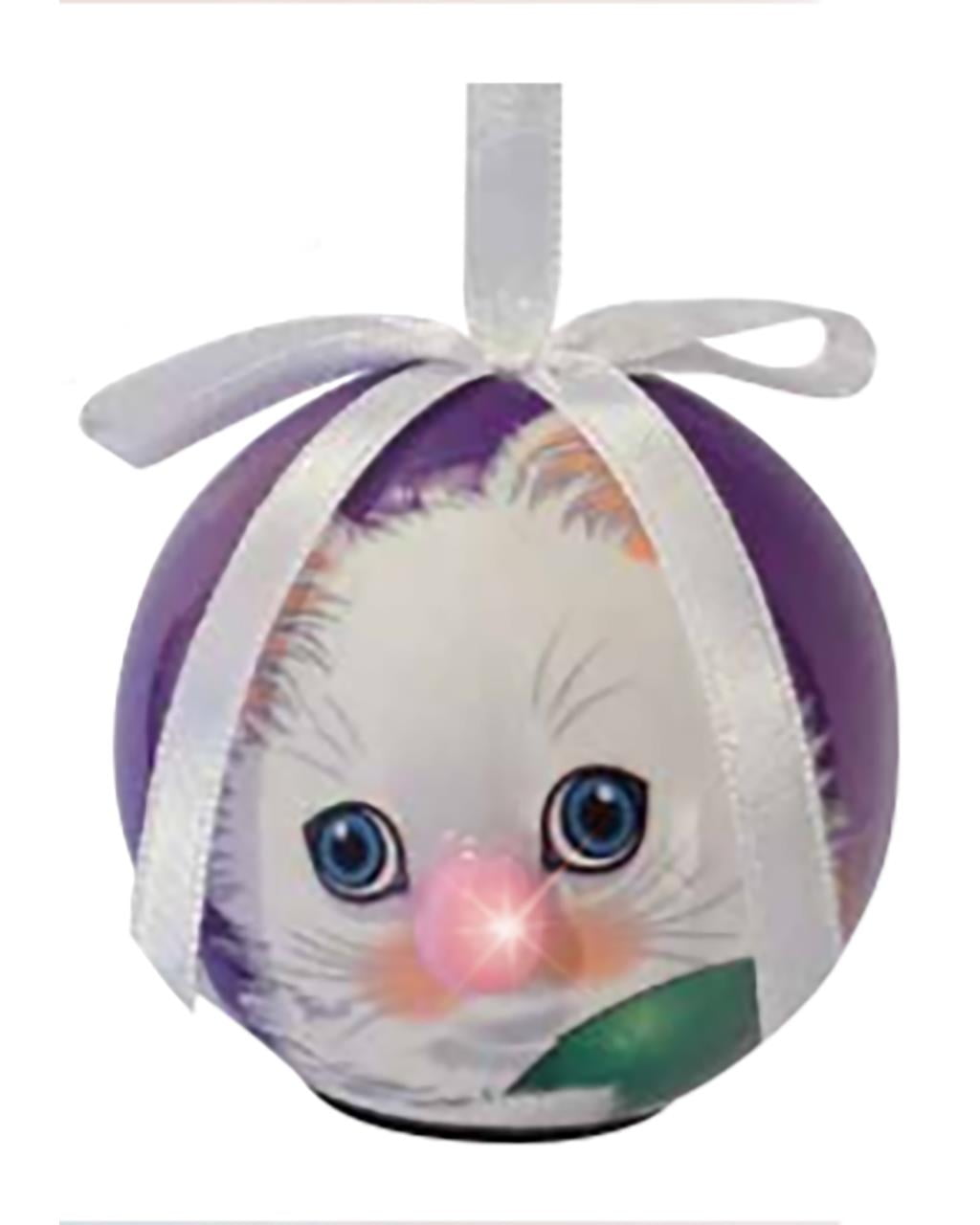 Blinking Christmas Tree Ornament Mini little Kitten 2, Kitten, Size 2