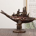 thumbnail image 1 of Estatua de barco perfecl ballena Steampunk resina antigua 24 cm x 12,5 cm x 19 cm, 1 of 8