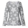 thumbnail image 4 of Blusa informal con estampado de manga larga y cuello redondo para mujer a la moda Fridja  czfsfas3197, 4 of 8