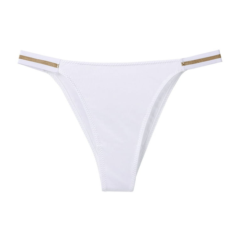 Oalirro Seamless Thong Ice Silk Soft Seamless String Bikini Panties White 1  Pack Underpants