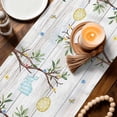 thumbnail image 4 of Table Runner - 72 Inch Long, Gray Easter Bunny Kitchen Dining Table Runner Dresser Scarves, Spring Easter Eggs Floral Wooden Farmhouse Decor for Coffee Tables Wedding Party Banquet, 4 of 8