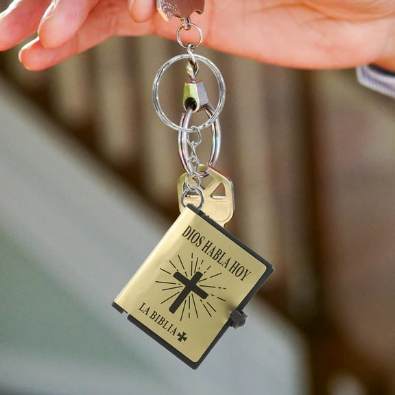 Masteelf 12 Pcs Miniature Real Book Keychains with Verse Scream Design Keyrings for Christmas and Father's Day