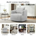 thumbnail image 6 of Euroco 360° Swivel Chair, 38.2" Accent Chair Sofa, Upholstered Swivel Barrel Sofa Chair with a Throw Pillow for Living Room, Bedroom, Office and Hotel, Light Grey, 6 of 10