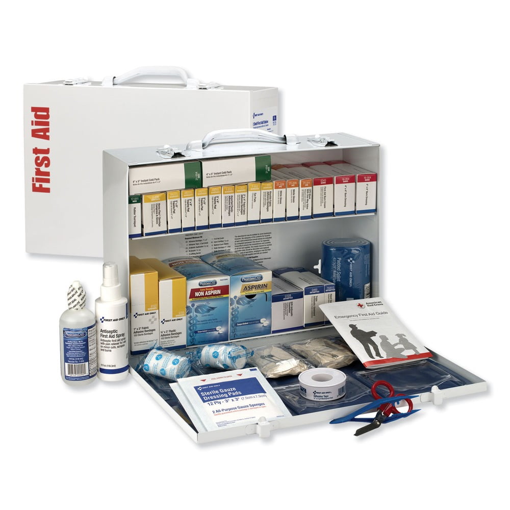 ANSI 2015 Class B+ Type I and II Industrial Metal Case First Aid Kit for 75 People (466-Pieces/Kit)