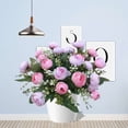 thumbnail image 3 of Artificial Rose Flowers Bouquet, Faux Mini Peonies with Leaf and Stem Fake Plastic Plants Branch for Vase Home Farmhouse Floral Arrangement Table Centerpiece Decor, 3 of 5