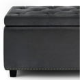 thumbnail image 6 of Trent Home 48" Transitional Rectangle Ottoman in Black Faux Leather, 6 of 7