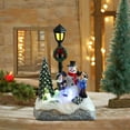 thumbnail image 5 of 1 PC Christmas Table Centerpieces Small Resin Snowman Figurine with Light Up Streetlights LED Battery Operated Glowing Lamppost Desk Ornaments, 5 of 6