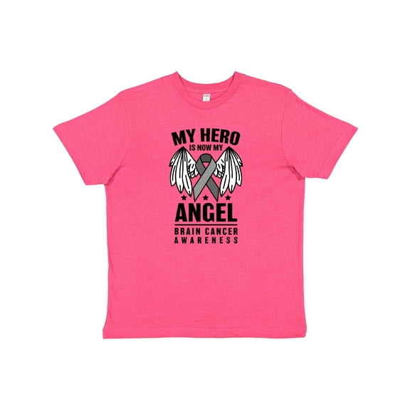 Inktastic My Hero is Now My Angel Brain Cancer Awareness Youth T-Shirt