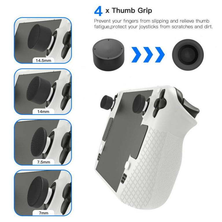 Case For Steam Deck Standing Protective Thickening Silicone Protector Soft  Cover Skin Shell with 2 Pairs Thumb Grips